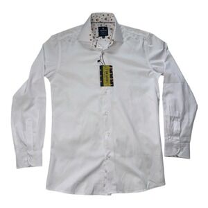 TOM BAINE Men's Slim Fit Performance Novelty Pride Button-Down Dress Shirt Sz S